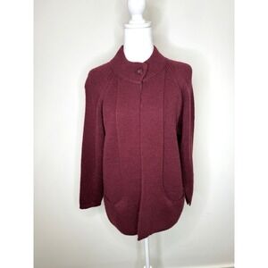 Cumbre Alpaca Cardigan Sweater Women's S Button Front Pockets Bolivia Fisherman